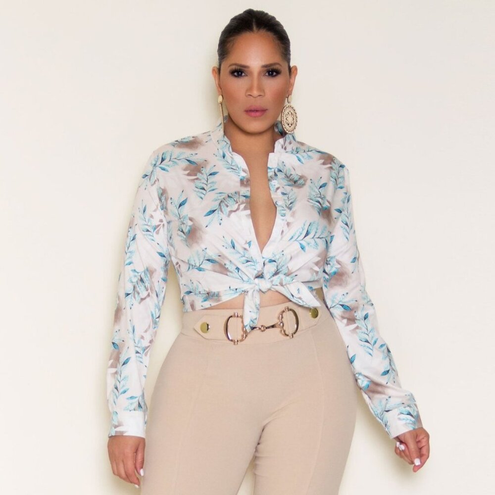 Paityn Satin Tied Blouse
